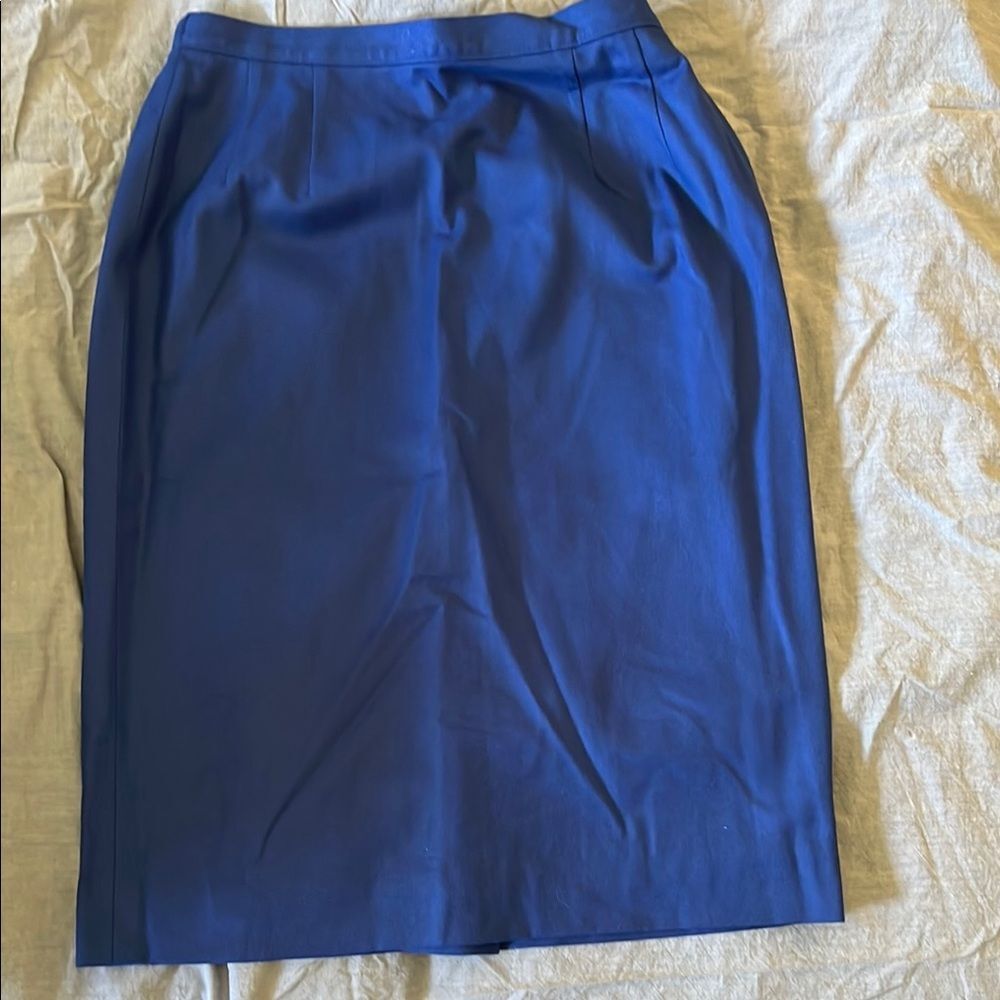 Vintage Pendleton Blue Women's Wool Lined Pencil Skirt Size 12